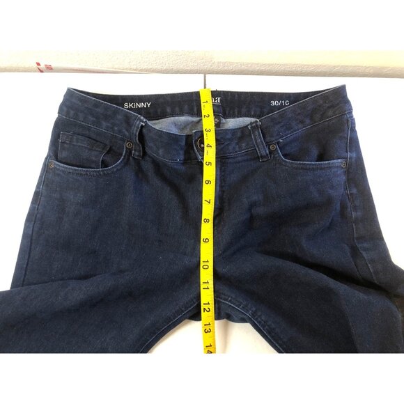 A.N.A.- WOMENS DARK DENIUM MID-RISE SKINNY 78% COTTON JEANS SIZE 30/10 - Picture 4 of 6